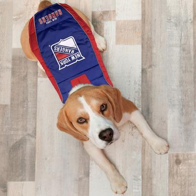 Show full view: Pets First NHL Ny Rangers Dog & Cat Puffer Vest, Small slide 5 of 6