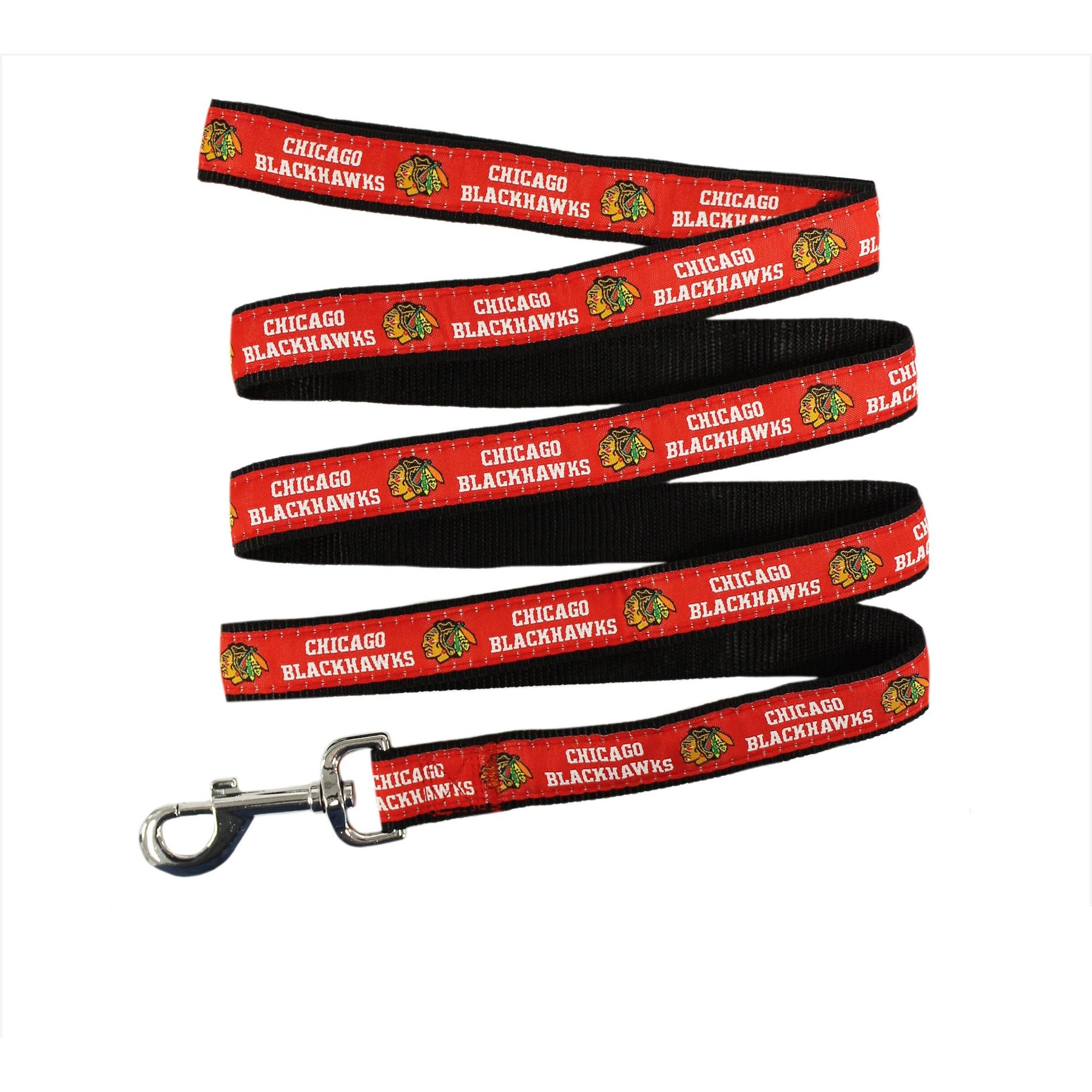 Pets First NHL Nylon Dog Leash, Chicago Blackhawks, Medium: 4-ft long, 5/8-in wide