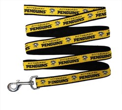Pets First NHL Nylon Dog Leash, Pittsburgh Penguins, Medium: 4-ft long, 5/8-in wide slide 1 of 4