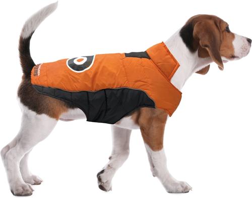 Show full view: Pets First NHL Philadelphia Flyers Dog & Cat Puffer Vest, Small slide 6 of 6