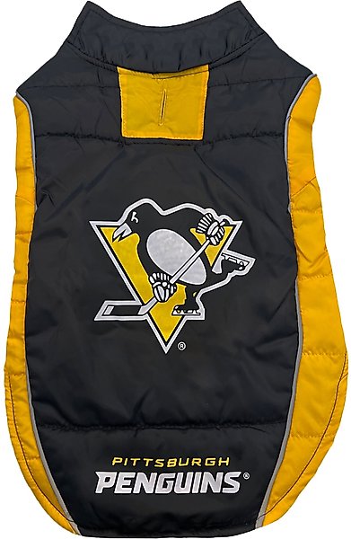 Show full view: Pets First NHL Pittsburgh Penguins Dog & Cat Puffer Vest, Small slide 1 of 6