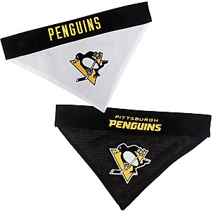 Pets First NHL Pittsburgh Penguins Reversible Dog & Cat Bandana, Small/Medium