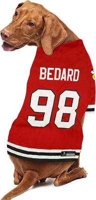 Show full view: Pets First NHL Player Dog Jersey, Medium, Connor Bedard slide 5 of 5