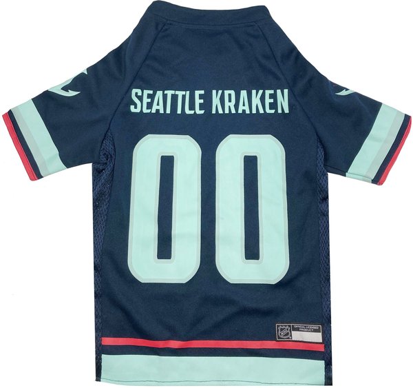 Show full view: Pets First NHL Seattle Kraken Dog & Cat Jersey, Large slide 1 of 5