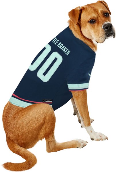 Show full view: Pets First NHL Seattle Kraken Dog & Cat Jersey, X-Large slide 5 of 5