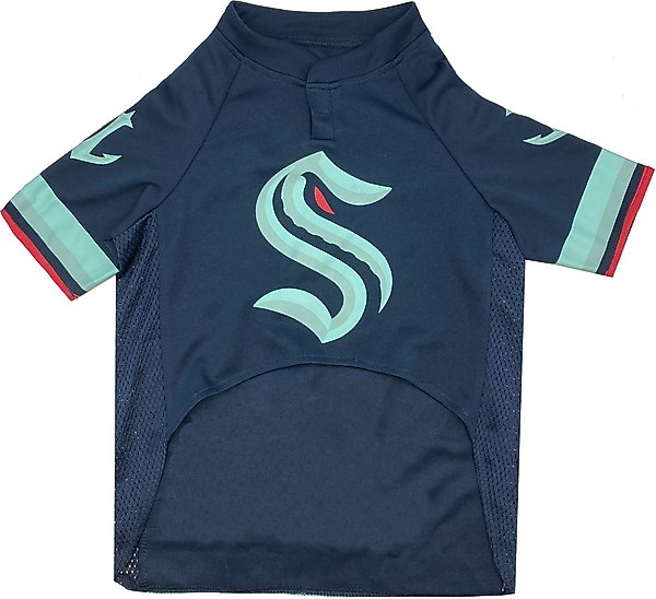 Show full view: Pets First NHL Seattle Kraken Dog & Cat Jersey, XX-Large slide 2 of 5