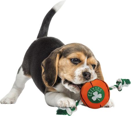 Show full view: Pets First NBA Basketball Tough Squeaky Plush Dog Chew Toy, Boston Celtics slide 4 of 6