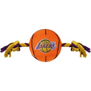 Pets First NBA Basketball Tough Squeaky Plush Dog Chew Toy, Los Angeles Lakers