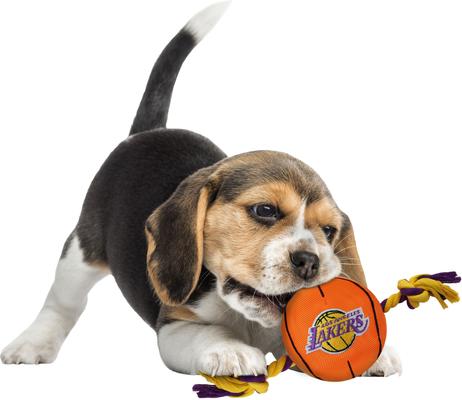 Show full view: Pets First NBA Basketball Tough Squeaky Plush Dog Chew Toy, Los Angeles Lakers slide 4 of 6