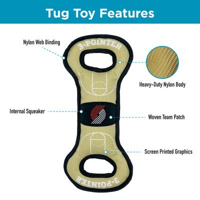 Show full view: Pets First Nylon Court Tough Squeaky Dog Chew Toy, Portland Trail Blazers slide 5 of 6