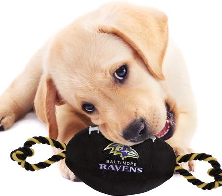 Show full view: Pets First Nylon Football Tough Squeaky Dog Chew Toy, Baltimore Ravens slide 4 of 7