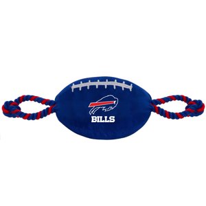 Pets First Nylon Football Tough Squeaky Dog Chew Toy, Buffalo Bills