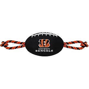 Pets First Nylon Football Tough Squeaky Dog Chew Toy, Cincinnati Bengals