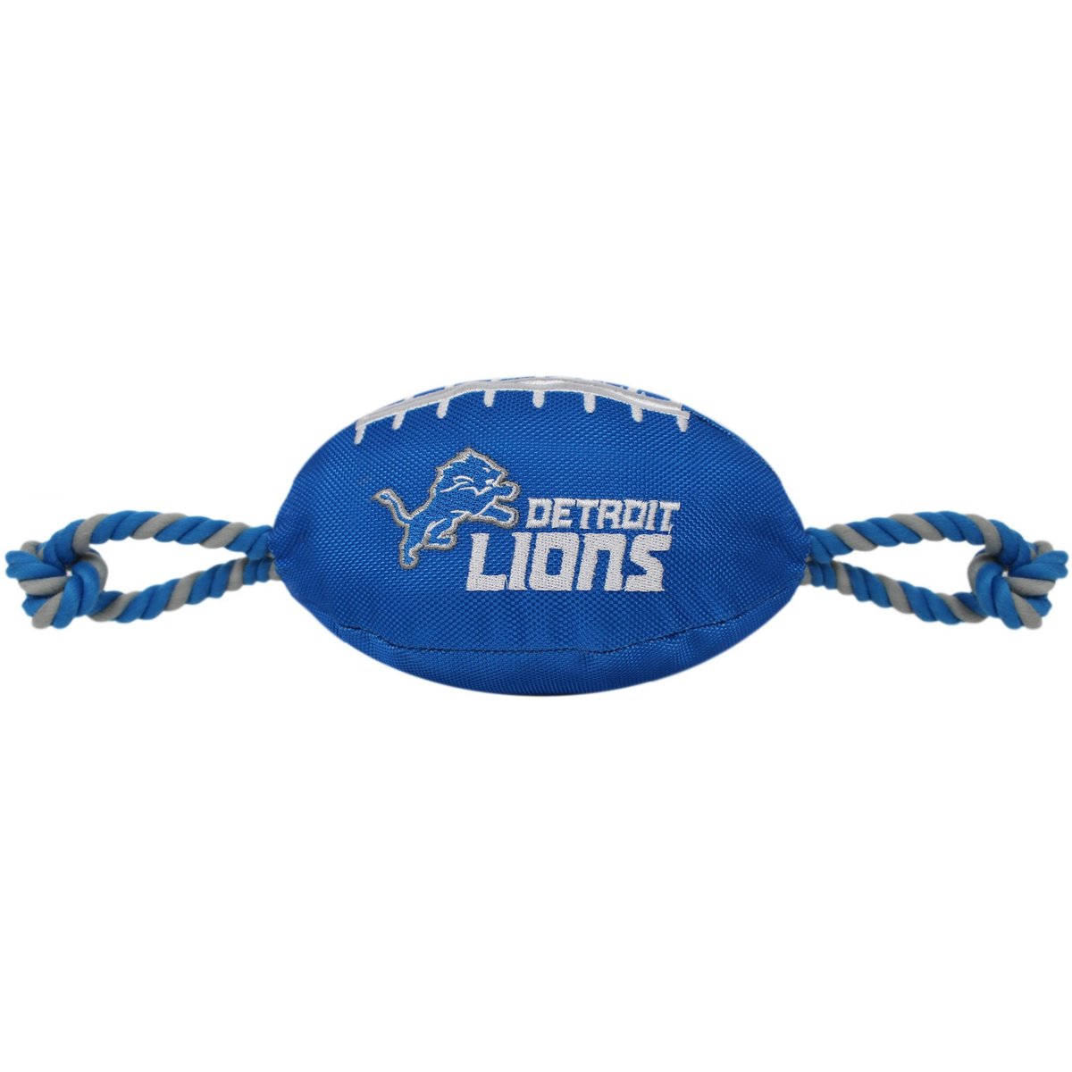 Pets First Nylon Football Tough Squeaky Dog Chew Toy, Detroit Lions