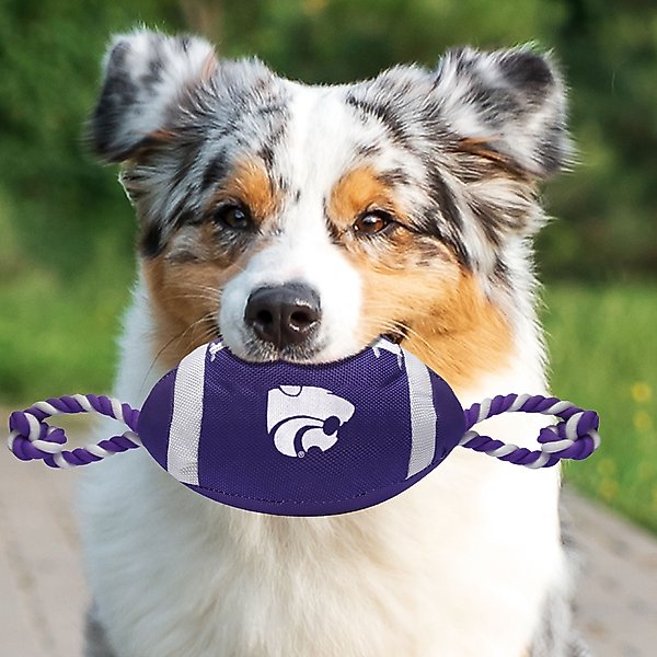 Show full view: Pets First Nylon Football Tough Squeaky Dog Chew Toy, Kansas State slide 4 of 6