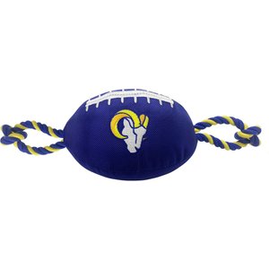 Pets First Nylon Football Tough Squeaky Dog Chew Toy, Los Angeles Rams