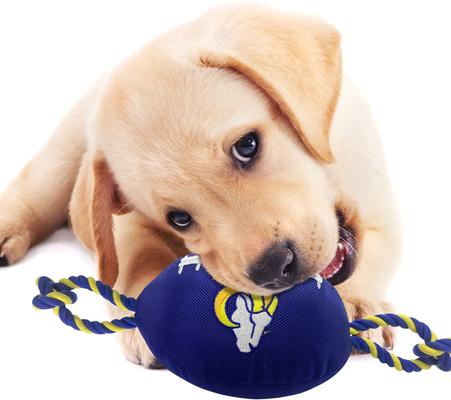 Show full view: Pets First Nylon Football Tough Squeaky Dog Chew Toy, Los Angeles Rams slide 4 of 7