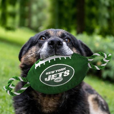 Show full view: Pets First Nylon Football Tough Squeaky Dog Chew Toy, New York Jets slide 2 of 6