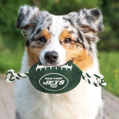 Show full view: Pets First Nylon Football Tough Squeaky Dog Chew Toy, New York Jets slide 4 of 6