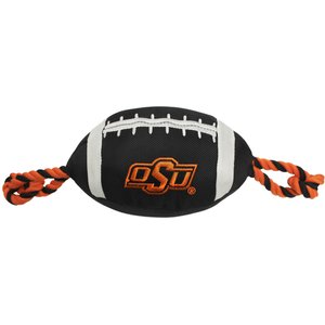 Pets First Nylon Football Tough Squeaky Dog Chew Toy, Oklahoma State