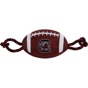 Pets First Nylon Football Tough Squeaky Dog Chew Toy, South Carolina