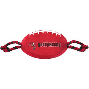 Pets First Nylon Football Tough Squeaky Dog Chew Toy, Tampa Bay Buccaneers