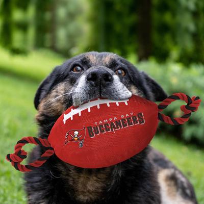 Show full view: Pets First Nylon Football Tough Squeaky Dog Chew Toy, Tampa Bay Buccaneers slide 3 of 6