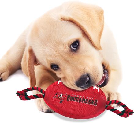 Show full view: Pets First Nylon Football Tough Squeaky Dog Chew Toy, Tampa Bay Buccaneers slide 2 of 6