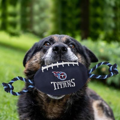 Show full view: Pets First Nylon Football Tough Squeaky Dog Chew Toy, Tennessee Titans slide 2 of 6