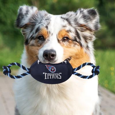 Show full view: Pets First Nylon Football Tough Squeaky Dog Chew Toy, Tennessee Titans slide 4 of 6