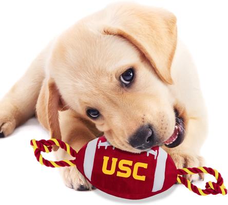 Show full view: Pets First Nylon Football Tough Squeaky Dog Chew Toy, USC slide 4 of 7