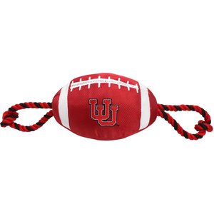 Pets First Nylon Football Tough Squeaky Dog Chew Toy, Utah