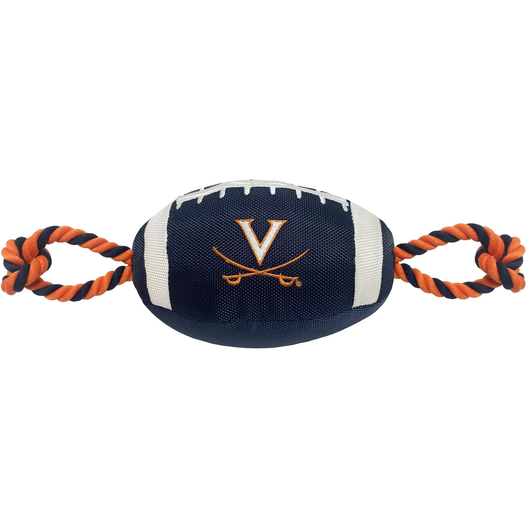 Pets First Nylon Football Tough Squeaky Dog Chew Toy, Virginia N