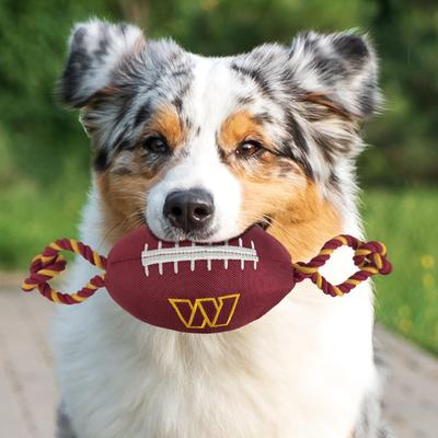 Show full view: Pets First Nylon Football Tough Squeaky Dog Chew Toy, Washington Commanders slide 4 of 6