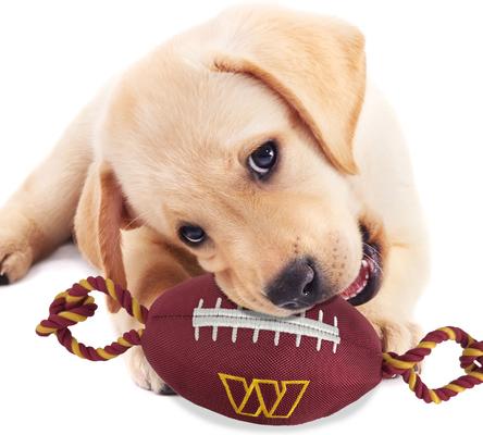 Show full view: Pets First Nylon Football Tough Squeaky Dog Chew Toy, Washington Commanders slide 3 of 6
