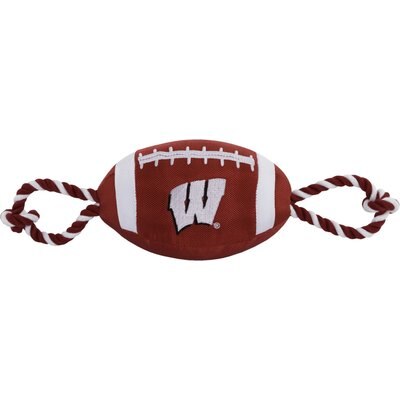 Pets First Pets First Nylon Football Tough Squeaky Dog Chew Toy, Wisconsin
