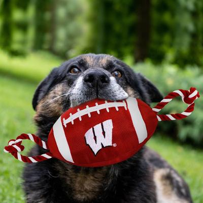 Show full view: Pets First Nylon Football Tough Squeaky Dog Chew Toy, Wisconsin slide 2 of 6