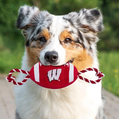 Show full view: Pets First Nylon Football Tough Squeaky Dog Chew Toy, Wisconsin slide 4 of 6