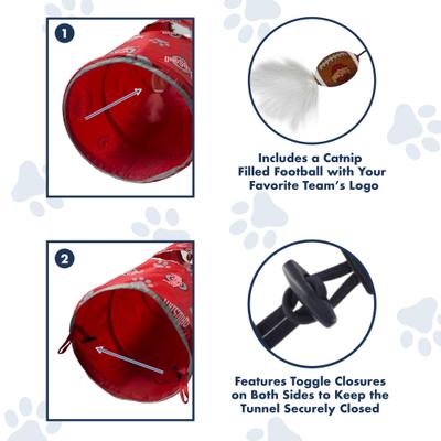 Show full view: Pets First Ohio State Buckeyes Cat Tunnel Toy with Catnip slide 7 of 10