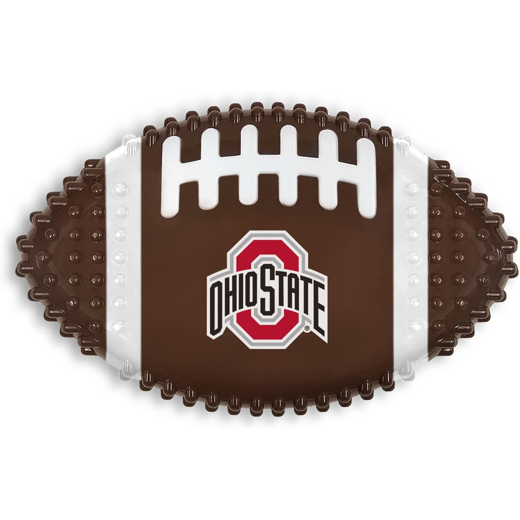 Pets First Ohio State Hard Nylon Football Dog Chew Toy, Brown