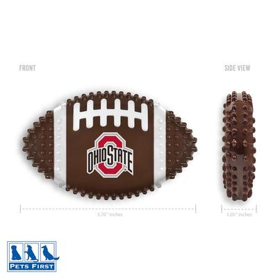 Show full view: Pets First Ohio State Hard Nylon Football Dog Chew Toy, Brown slide 2 of 5