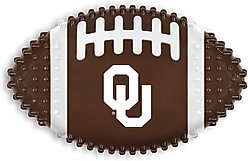 Pets First Oklahoma Hard Nylon Football Dog Chew Toy, Brown