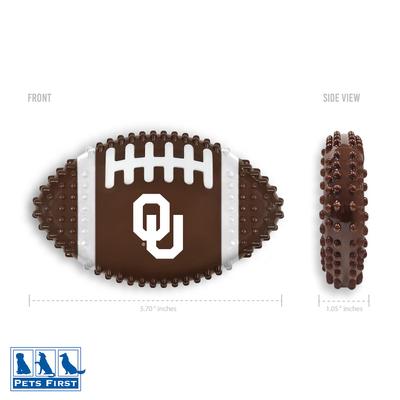 Show full view: Pets First Oklahoma Hard Nylon Football Dog Chew Toy, Brown slide 3 of 6