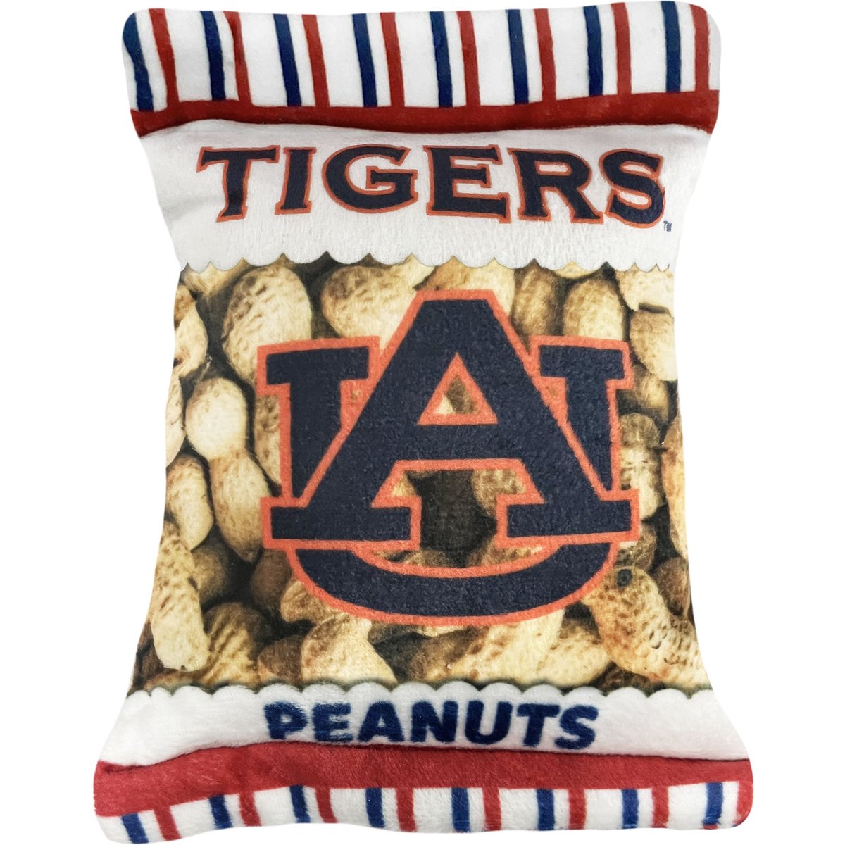 Pets First Peanut Bag Squeaky Dog Chew Toy, Auburn