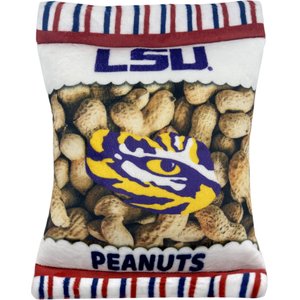 Pets First Peanut Bag Squeaky Dog Chew Toy, LSU
