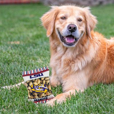 Show full view: Pets First Peanut Bag Squeaky Dog Chew Toy, LSU slide 4 of 6