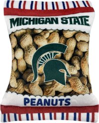 Pets First Peanut Bag Squeaky Dog Chew Toy, Michigan State