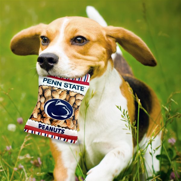 Show full view: Pets First Peanut Bag Squeaky Dog Chew Toy, Penn State slide 3 of 6