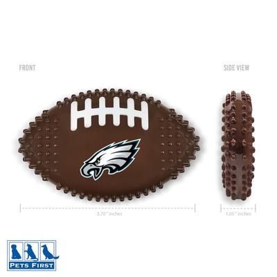 Show full view: Pets First Philadelphia Eagles Hard Nylon Football Dog Chew Toy, Brown slide 2 of 5