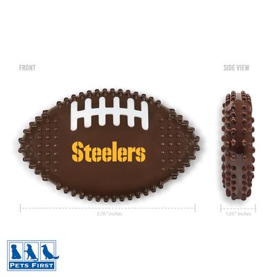 Show full view: Pets First Pittsburgh Steelers Hard Nylon Football Dog Chew Toy, Brown slide 2 of 5